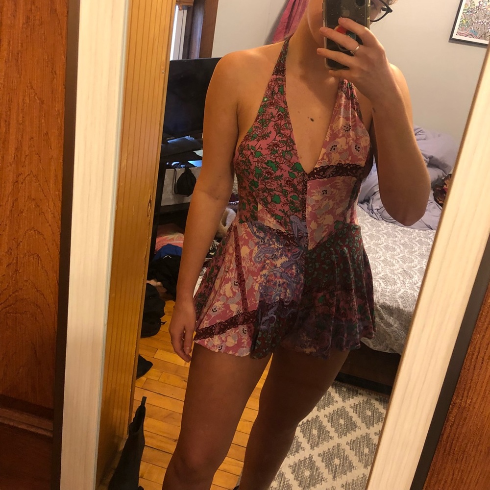 Halter top patterned romper